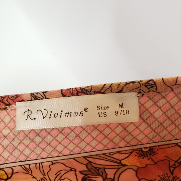 R. Vivimos Floral Long Sleeve Midi Dress, M - Picture 8 of 11